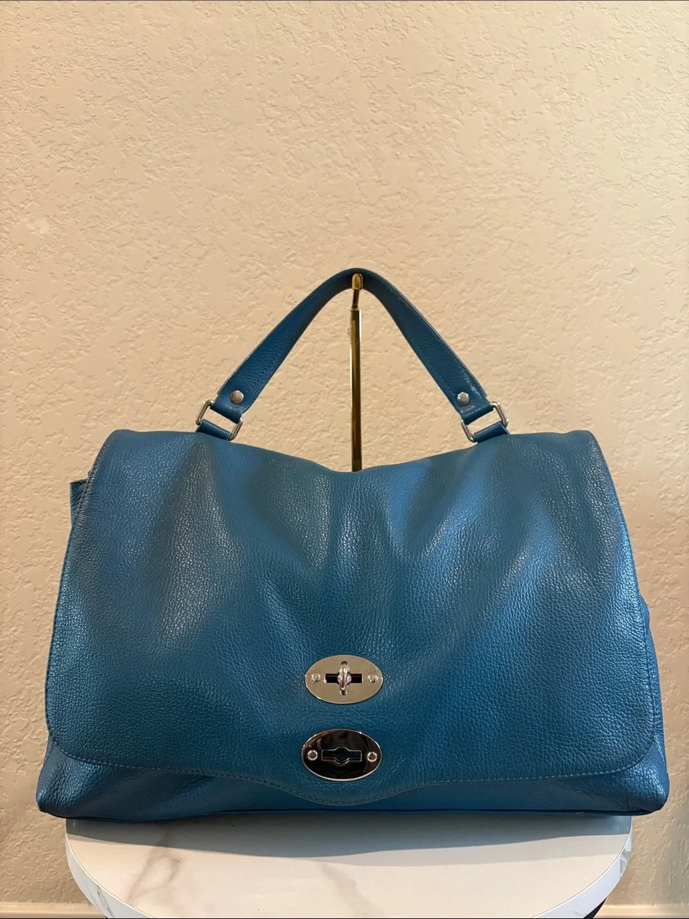 Zanellato Postina Leather Handbag Blue
